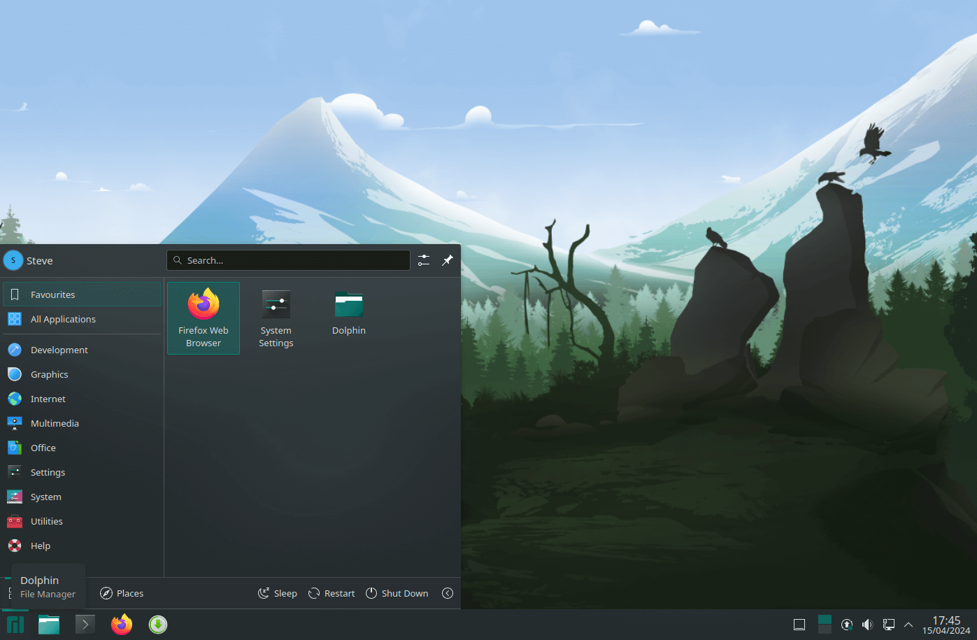 Manjaro with KDE desktop