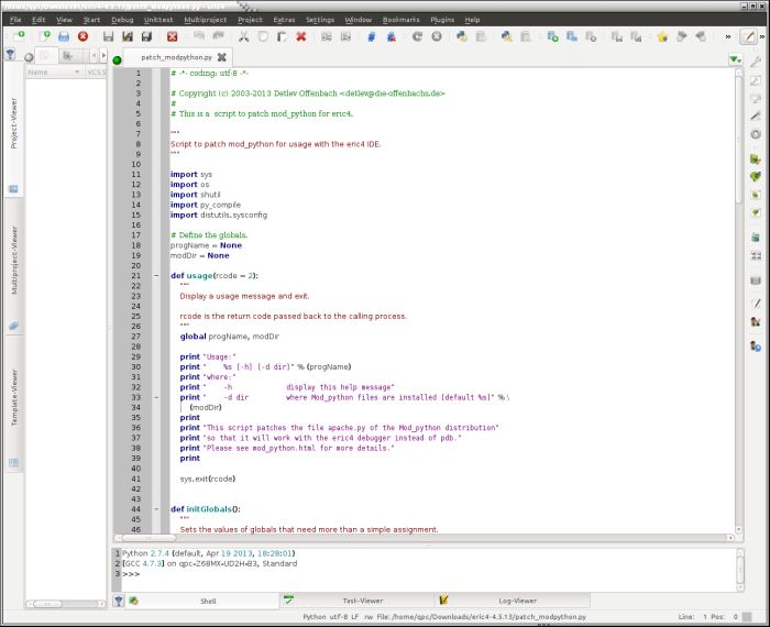 Eric - full featured Python editor and IDE - LinuxLinks