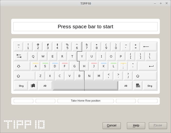 TIPP10 - touch typing tutor - LinuxLinks