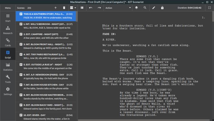Free screenplay writing software for mac