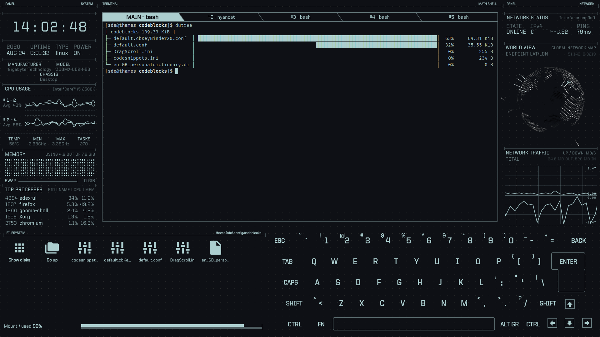 linux terminal process monitor