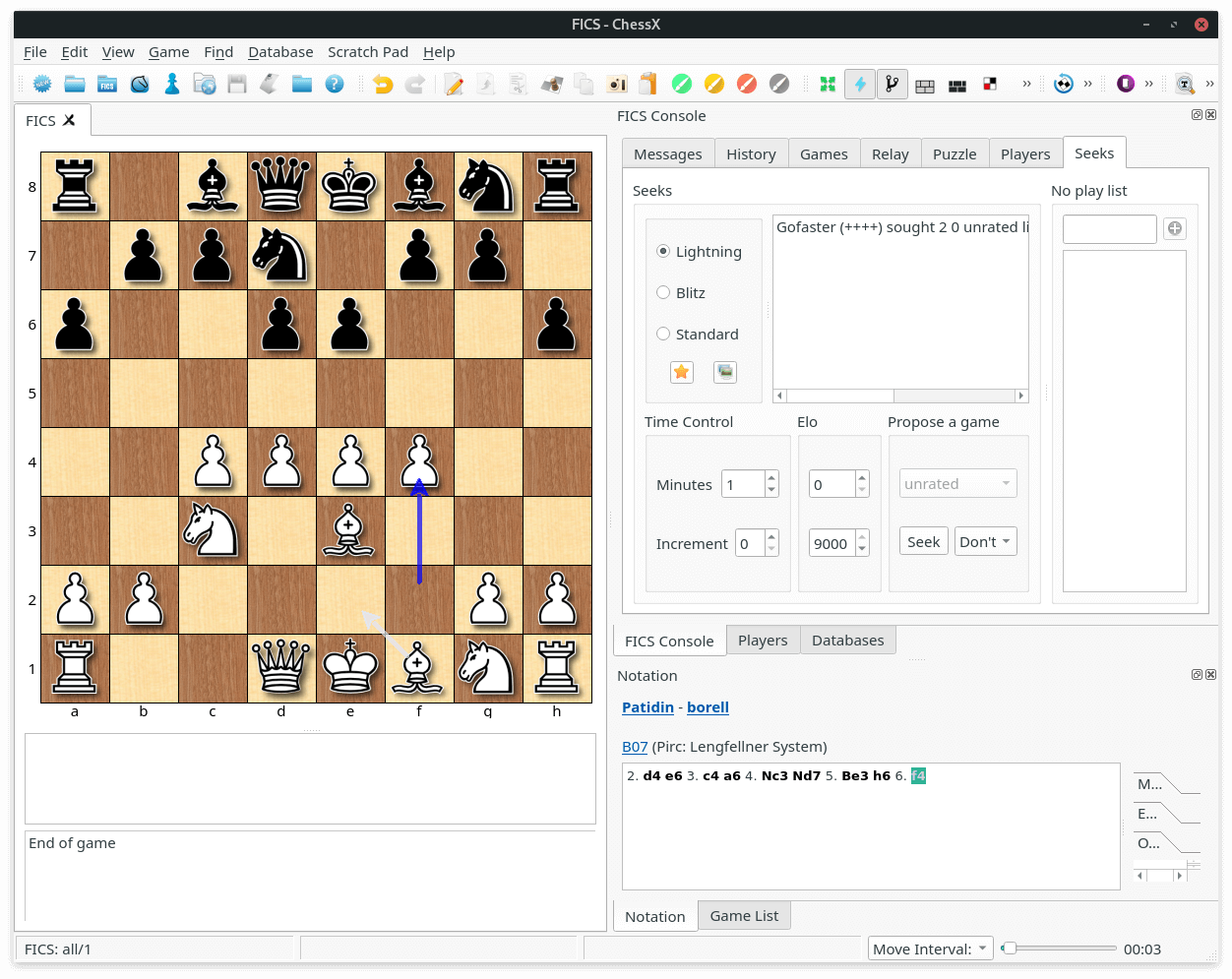 Free Internet Chess Server (FICS)