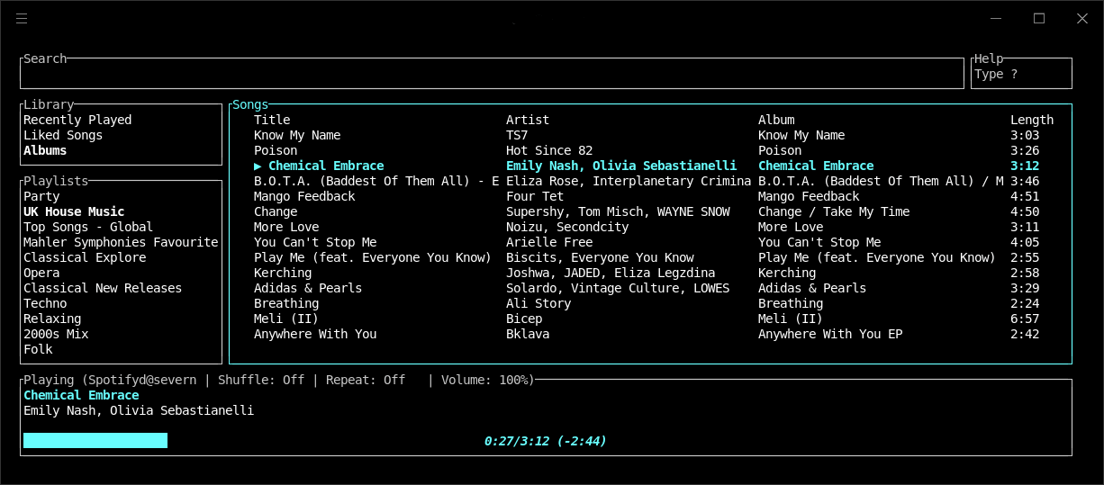 Spotify TUI