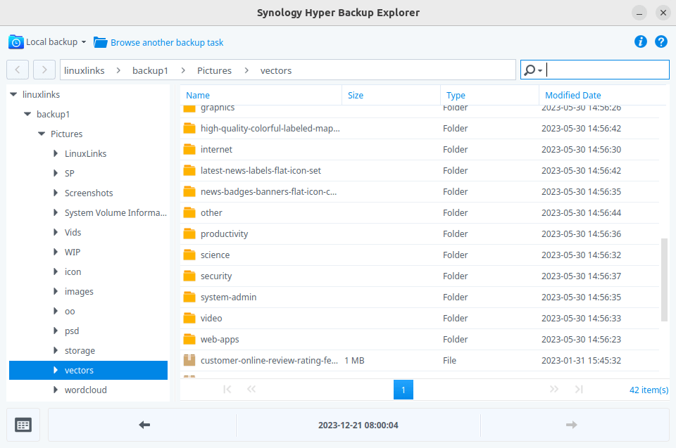 View backup