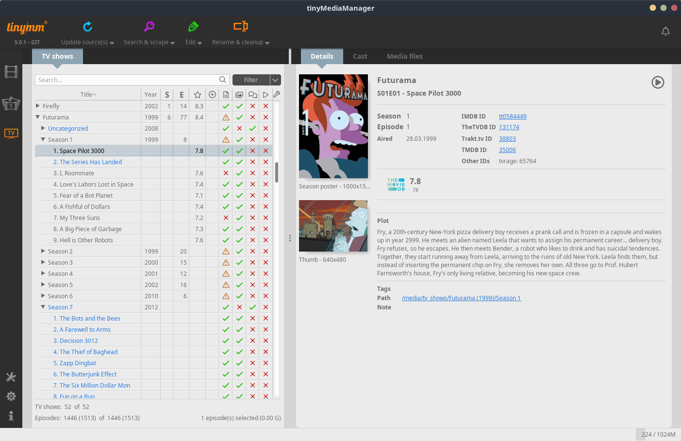 tinyMediaManager in action