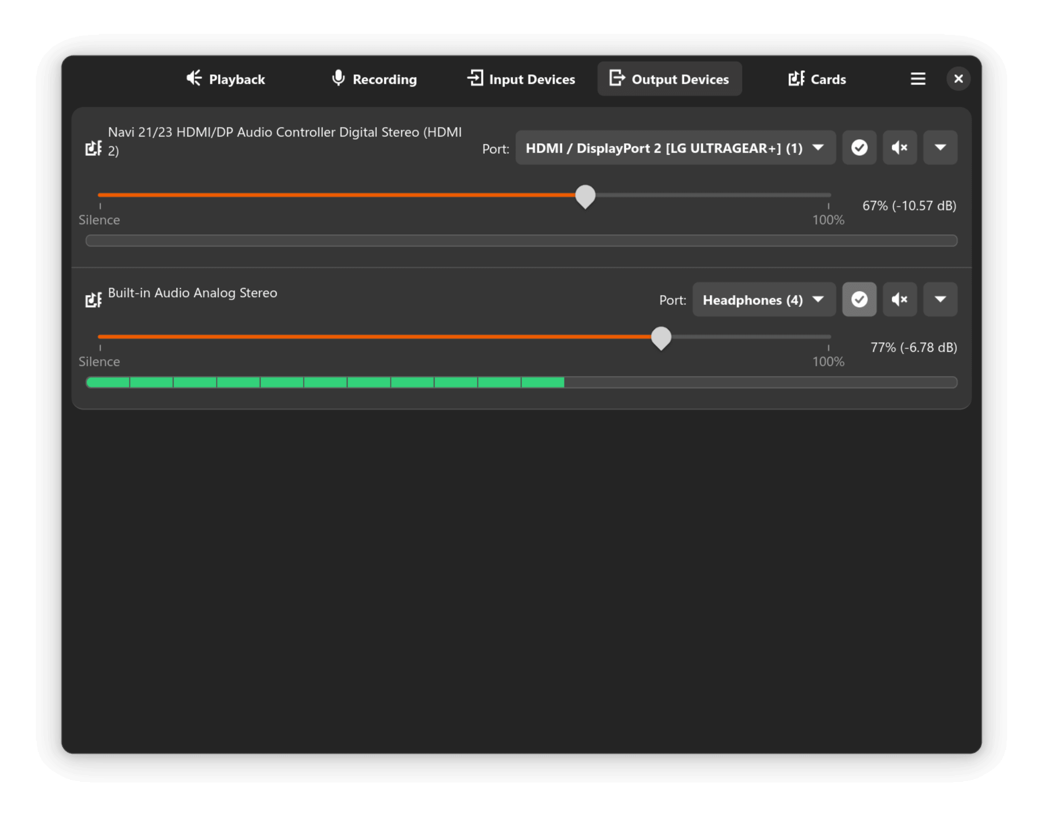 pwvucontrol in action