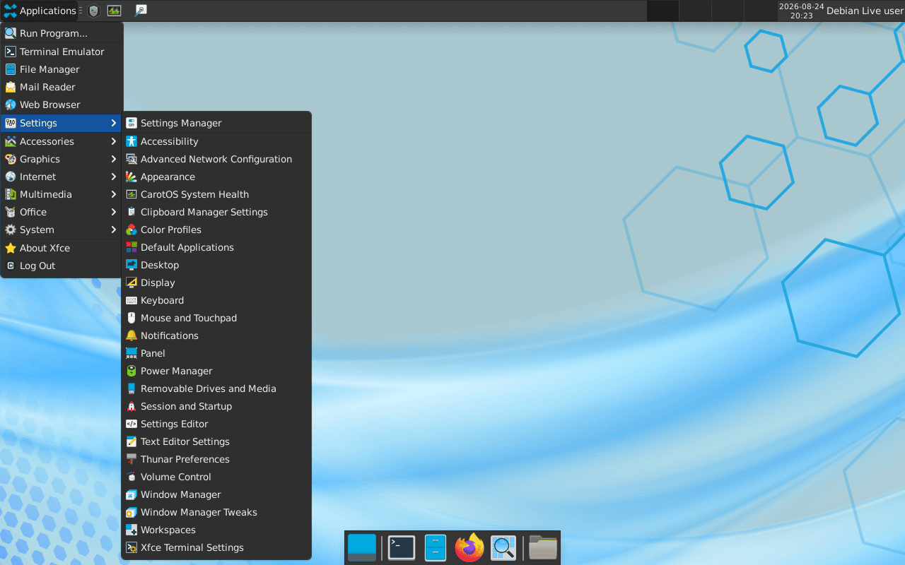 CarotOS desktop